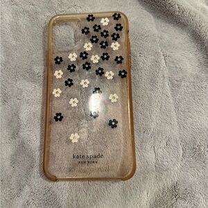 kate spade Black and White Floral Clear Phone Case